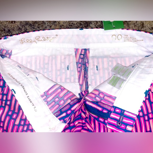 Lilly Pulitzer The Callahan Shorts Mandevilla Pink Slathouse Stripe - Size 00 - Picture 7 of 9